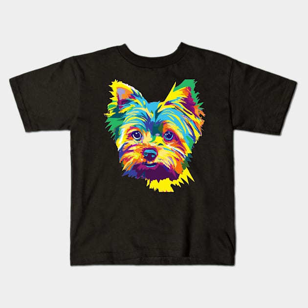 Yorkshire Terrier Pop Art - Dog Lover Gifts Kids T-Shirt by PawPopArt